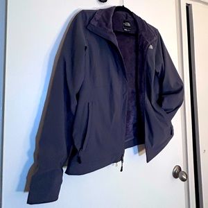 The North Face dark lavender fleece-lined winter coat
